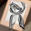 image:imageIswee Silk Scarf for Women Fashion Neck Scarves Purse Scarf for Handbags 56 IN Long Lightweight Hair ScarfBlack Cross
