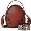 image:imageIswee Small Crossbody Bags for Women Travel Leather Shoulder Bag Mini Purses and Handbags Designer Satchel Ladies Hand BagBrown
