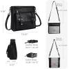 image:imageIswee Soft Leather Crossbody Bags for Women Shoulder Handbags Multi Pocket Travel Purse with Adjustable Strap Medium SizeBlack