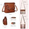 image:imageIswee Soft Leather Crossbody Bags for Women Shoulder Handbags Multi Pocket Travel Purse with Adjustable Strap Medium SizeBrown