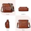image:imageIswee Soft Leather Crossbody Bags for Women Shoulder Handbags Multi Pocket Travel Purse with Adjustable Strap Medium SizeBrown