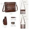 image:imageIswee Soft Leather Crossbody Bags for Women Shoulder Handbags Multi Pocket Travel Purse with Adjustable Strap Medium SizeCoffee