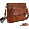 image:imageIswee Soft Leather Crossbody Bags for Women Shoulder Handbags Multi Pocket Travel Purse with Adjustable Strap Medium SizeLight Brown