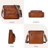 image:imageIswee Soft Leather Crossbody Bags for Women Shoulder Handbags Multi Pocket Travel Purse with Adjustable Strap Medium SizeLight Brown