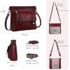 image:imageIswee Soft Leather Crossbody Bags for Women Shoulder Handbags Multi Pocket Travel Purse with Adjustable Strap Medium SizeWine