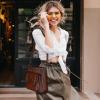 image:imageIswee Soft Leather Crossbody Bags for Women Shoulder Handbags Multi Pocket Travel Purse with Adjustable Strap Medium SizeWine