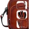 image:imageIswee Vintage Genuine Leather Crossbody Bag for Women Shoulder Handbags Small Travel Phone Purse RFID with Adjustable StrapBrown