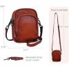 image:imageIswee Vintage Genuine Leather Crossbody Bag for Women Shoulder Handbags Small Travel Phone Purse RFID with Adjustable StrapBrown