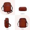 image:imageIswee Vintage Genuine Leather Crossbody Bag for Women Shoulder Handbags Small Travel Phone Purse RFID with Adjustable StrapBrown