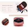 image:imageIswee Vintage Genuine Leather Crossbody Bag for Women Shoulder Handbags Small Travel Phone Purse RFID with Adjustable StrapBrown