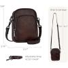 image:imageIswee Vintage Genuine Leather Crossbody Bag for Women Shoulder Handbags Small Travel Phone Purse RFID with Adjustable StrapCoffee