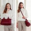 image:imageIswee Womens Genuine Leather Handbag Fashion Shoulder Bags and Silk Scarf Bag Decor Purse Scarf