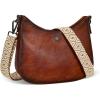 image:imageIswee Brown Shoulder Bag Vintage Crossbody Purses for Women Versatile Handbag with Extra Boho Shoulder Strap