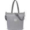 image:imageIswee Canvas Tote Bag with Zipper Multi Pockets Tote Purse for Women Fashion Crossbody Tote Shoulder Bag Handbag Everyday BagGray