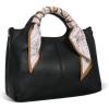 image:imageIswee Designer Handbags Stylsih Leather Crossbody Purse for Women and Silk Scarf Neck Satin Purse Decor