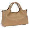 image:imageIswee Genuine Leather Shoulder Bags Purses and Handbags for Women Satchel Designer Cross Body Hobo Medium Size ToteApricot