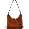 image:imageIswee Leather Crossbody Bags for Women Shoulder Handbag Genuine Purse and handbag Medium Size hobo Shoulder SatchelBrown