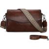 image:imageIswee Leather Crossbody Bags for Women Shoulder Handbags and Purses with Multi Pocket and Two Straps Travel Satchel MediumCoffee