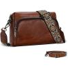 image:imageIswee Leather Crossbody Purses for Women Shoulder Handbags with Pockets Satchel Purse Stylish Cross Body Bag for TravelCoffee
