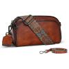 image:imageIswee Leather Purses for Women Small Cossbody Bags Multi Pockets Shoulder Purse Vintage Satchel Bag Daily Travel PursesBrown