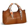 image:imageIswee Leather Top Handle Bags for Women Stylish Tote Purse Medium Shoulder Bag Long Scarf Purse Scarves