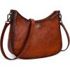 image:imageIswee Shoulder Crescent Bag Crossbody Genuine Leather Purses for Women Handbags Trendy Satchel Designer Half Moon PocketbooksBrown