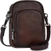 image:imageIswee Vintage Genuine Leather Crossbody Bag for Women Shoulder Handbags Small Travel Phone Purse RFID with Adjustable StrapCoffee