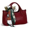 image:imageIswee Womens Genuine Leather Handbag Fashion Shoulder Bags and Silk Scarf Bag Decor Purse Scarf