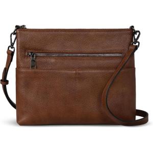 image:imageIswee Crossbody Bag for Women Leather Purses Fashion Designer HandbagsDark Brown Lychee Grain