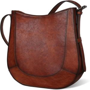 image:imageIswee Genuine Leather Purses for Women Hobo Crossbody Bags Womens Shoulder HandbagsDark Browns
