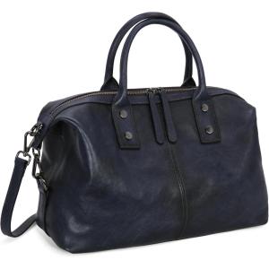 image:imageIswee Genuine Leather Satchel Tote Bag Top Handle Handbag Designer Shoulder Bag Large Capacity Cross Body BagNavy Blue