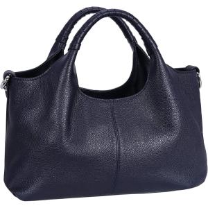 image:imageIswee Genuine Leather Shoulder Bags Purses and Handbags for Women Satchel Designer Cross Body Hobo Medium Size ToteNavy Blue