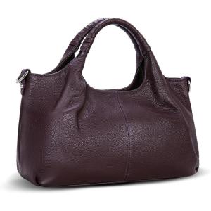 image:imageIswee Genuine Leather Shoulder Bags Purses and Handbags for Women Satchel Designer Cross Body Hobo Medium Size ToteViolet