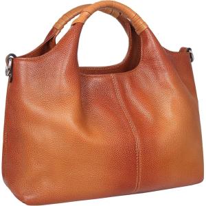 image:imageIswee Genuine Leather Top Handle Purse Satchel Bag Designer Shoulder Bag Tote Ladies Crossbody Bag for WomenSorrel