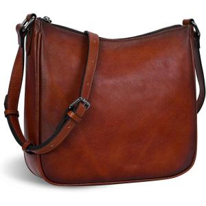 image:imageIswee Leather Crossbody Bag for Women Purses and Handbags Adjustable Shoulder Purse Pocketbooks Travel Hobo Work Tote DailyRed Brown