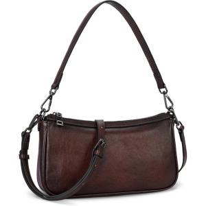 image:imageIswee Leather Crossbody Bags for Women Small Designer Shoulder Bag Hobo Purse Satchel Handbags with Two StrapsCoffee