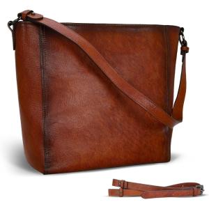 image:imageIswee Leather Purses for Women Tote Bag Designer Crossbody Bag Womens Shoulder Handbag Satchel Medium Work PursesBrown