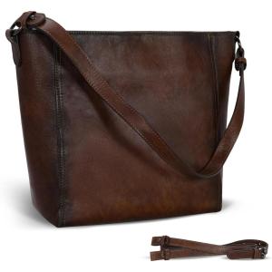 image:imageIswee Leather Purses for Women Tote Bag Designer Crossbody Bag Womens Shoulder Handbag Satchel Medium Work PursesCoffee