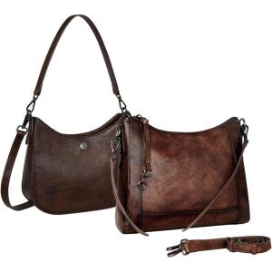 image:imageIswee Leather Shoulder Bag for Women Stylish Crossbody Purse with Multi Pockets Work Travel Bag