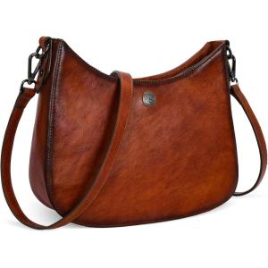 image:imageIswee Shoulder Crescent Bag Crossbody Genuine Leather Purses for Women Handbags Trendy Satchel Designer Half Moon PocketbooksBrown