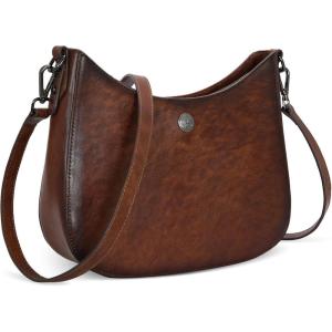 image:imageIswee Shoulder Crescent Bag Crossbody Genuine Leather Purses for Women Handbags Trendy Satchel Designer Half Moon PocketbooksCoffee