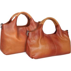 image:imageIswee Womens Genuine Leather Handbags Tote Bag Shoulder Bag Top Handle Satchel Designer Ladies Purse Hobo Crossbody Bags