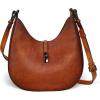 image:imageIswee Leather Shoulder Bag Designer Crossbody Bags for Women Crescent Purse Hobo Handbags Everyday PurseBrown