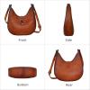 image:imageIswee Leather Shoulder Bag Designer Crossbody Bags for Women Crescent Purse Hobo Handbags Everyday PurseBrown