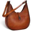 image:imageIswee Leather Shoulder Bag Designer Crossbody Bags for Women Crescent Purse Hobo Handbags Everyday PurseBrown