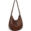image:imageIswee Leather Shoulder Bag Designer Crossbody Bags for Women Crescent Purse Hobo Handbags Everyday PurseCoffee
