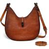 image:imageIswee Leather Shoulder Bag Designer Crossbody Bags for Women Crescent Purse Hobo Handbags Everyday PurseBrown