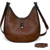 image:imageIswee Leather Shoulder Bag Designer Crossbody Bags for Women Crescent Purse Hobo Handbags Everyday PurseCoffee