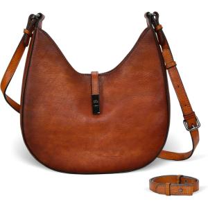 image:imageIswee Leather Shoulder Bag Designer Crossbody Bags for Women Crescent Purse Hobo Handbags Everyday PurseBrown