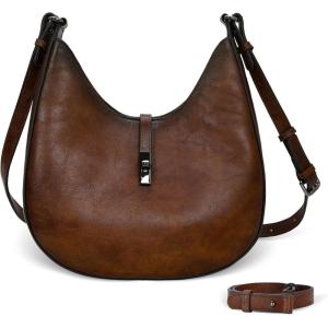 image:imageIswee Leather Shoulder Bag Designer Crossbody Bags for Women Crescent Purse Hobo Handbags Everyday PurseCoffee